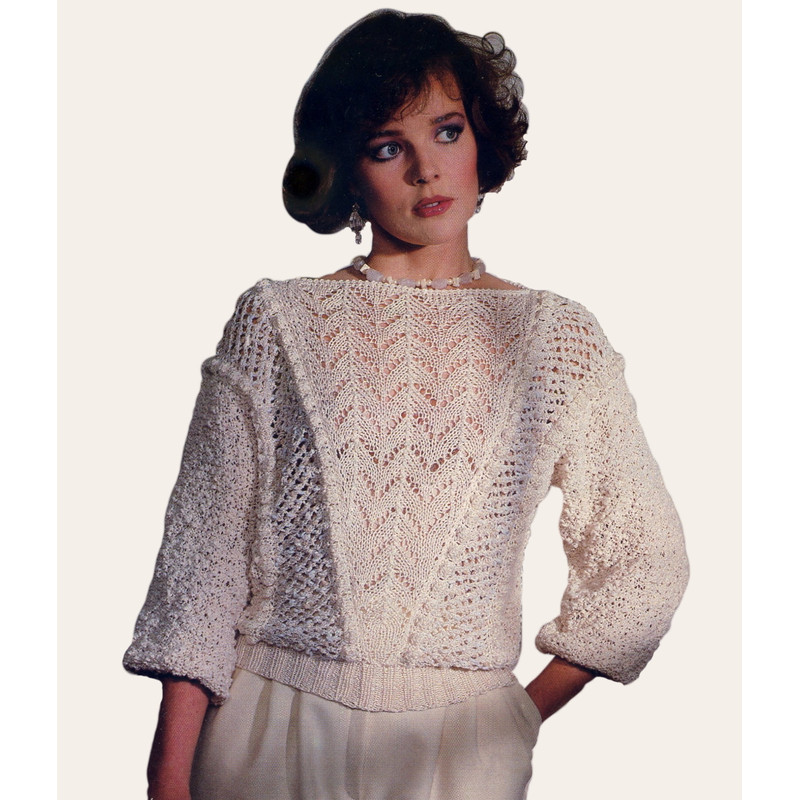 fishnet pullover vintage knitting pattern