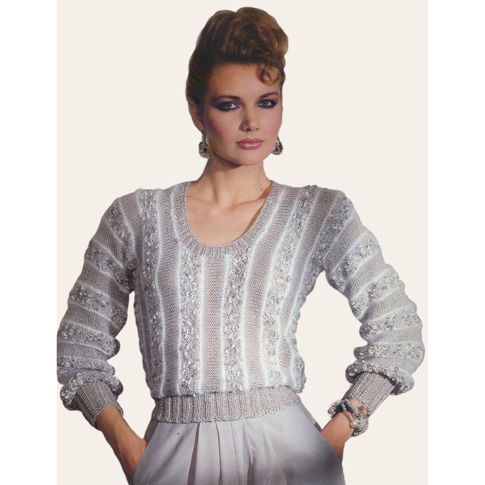 vintage-knitting-pattern-pullover-women