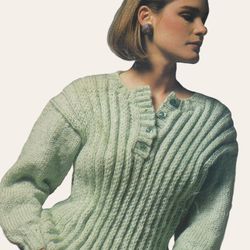 Vintage Knitting Pattern 244 Lady's Sweater Pullover Women