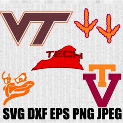 Virginia Tech Hokies SVG PNG JPEG  DXF Digital Cut Vector Files for Silhouette Studio Cricut Design