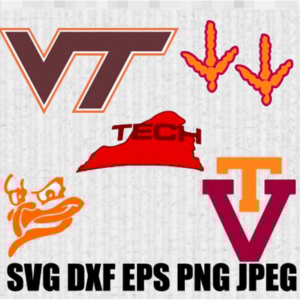 Virginia Tech Hokies SVG PNG JPEG DXF Digital Cut Vector Fi - Inspire ...
