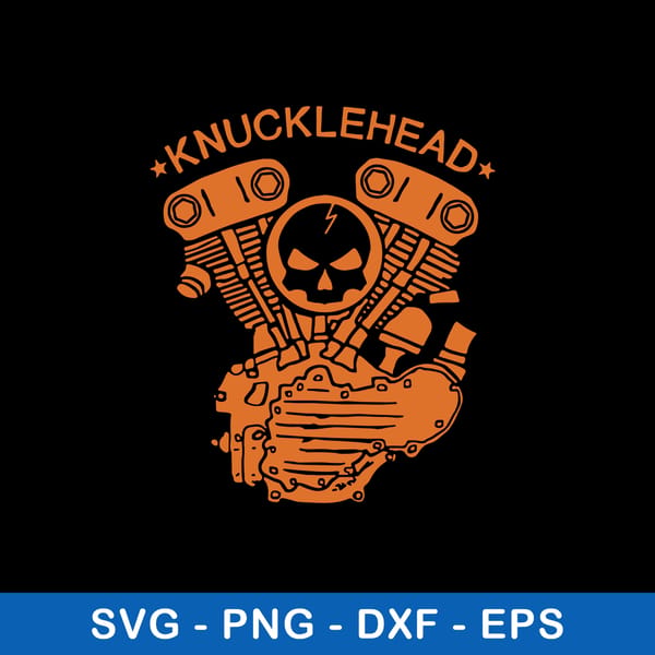 Knucklehead Emblems Knucklehead Motorcycle Engine Svg, Skull Motorcycle Svg, Png - Inspire ...