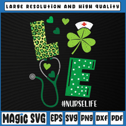 love shamrock png, stethoscope nurse life png, st patricks day png, st patricks day, digital download