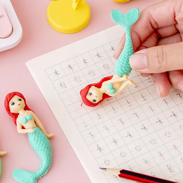 Cute Creative Mermaid Shape Eraser Set for Schooling Kids (3).jpg