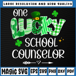 one lucky school counselor png, shamrock teacher st patrick's day png, st patricks day, digital download