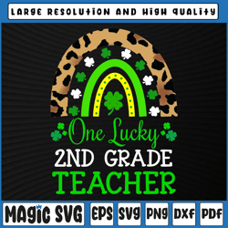 one lucky to be a 2nd grade teacher png, st patrick's day leopard png, st patricks day, digital download