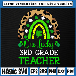 one lucky to be a 3rd grade teacher png, st patrick's day leopard png, st patricks day, digital download