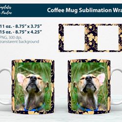 watercolor yellow 4-leaf clover square photo mug wrap