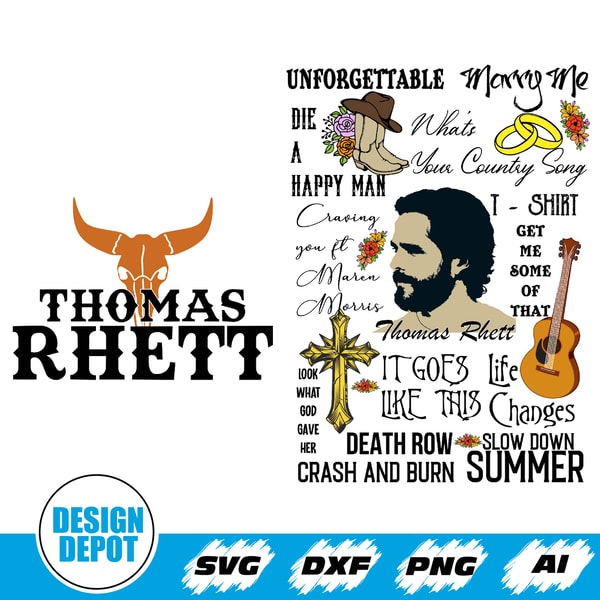 Thomas Rhett Cow Skull Svg, Thomas Rhett Svg, Thomas Rhett P | Inspire ...