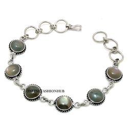 Amazing 1 PC Labradorite 925 Sterling Silver Plated Designer Bracelet, Positive Bracelet, Handmade Anti-Anxiety jewelry