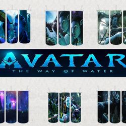 avatar tumbler designs bundle, the way of water png, pandora tumbler, 20oz skinny tumbler sublimation
