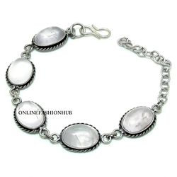 Beautiful1 PC Rose Quartz 925 Sterling Silver Plated Designer Bracelet, Positive Bracelet, Handmade Anti-Anxiety jewelry