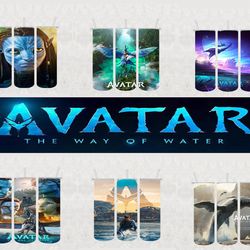 6 avatar 2 tumbler designs bundle png, the way of water png, pandora tumbler, 20oz skinny tumbler sublimation,png