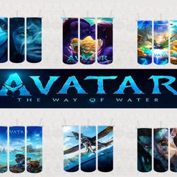 6 avatar 2 tumbler designs bundle, the way of water png, pandora tumbler png, 20oz skinny tumbler sublimation, png