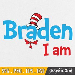 custom name personalized name dr seuss svg, cat in hat svg, read across america svg, clipart, vector, sublimation design