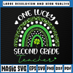 one lucky second grade teacher png, st patricks day png, st. patricks day teacher png, st patricks day, digital download