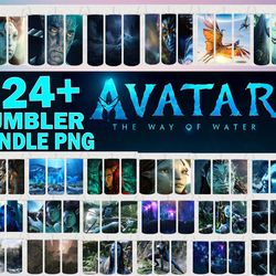 24 avatar 2 tumbler designs bundle, the way of water png, pandora tumbler, 20oz skinny tumbler sublimation, straight tum