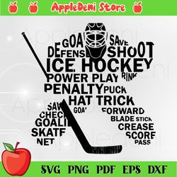 Ice Hockey Svg, Sport Svg, Goalie Text Art Svg, Hockey Svg, Hockey