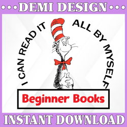 I Can Read It All By Myself Beginner Book Dr Seuss Svg, Dr Seuss Svg, The Cat In The Hat Svg, Reading Book Svg, Kid Book