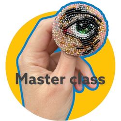 Master class brooch with eye image tutorial beaded brooch tutorial brooch Embroidery Tutorial PDF Digital file Ukrainian
