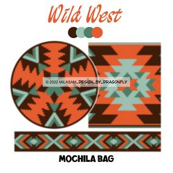 PATTERN: Tapestry crochet bag / wayuu mochila bag / Wild West - 713