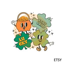 st patrick day stay gold lucky lucky shamrock pot of gold svg