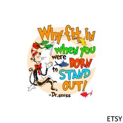 why fit in when you were born stand out svg cutting files