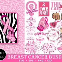 100 Big Breast Cancer SVG Bundle, Breast Cancer Svg, Cancer Awareness Svg, Cancer Survivor Svg,Fight Cancer Svg,cut file