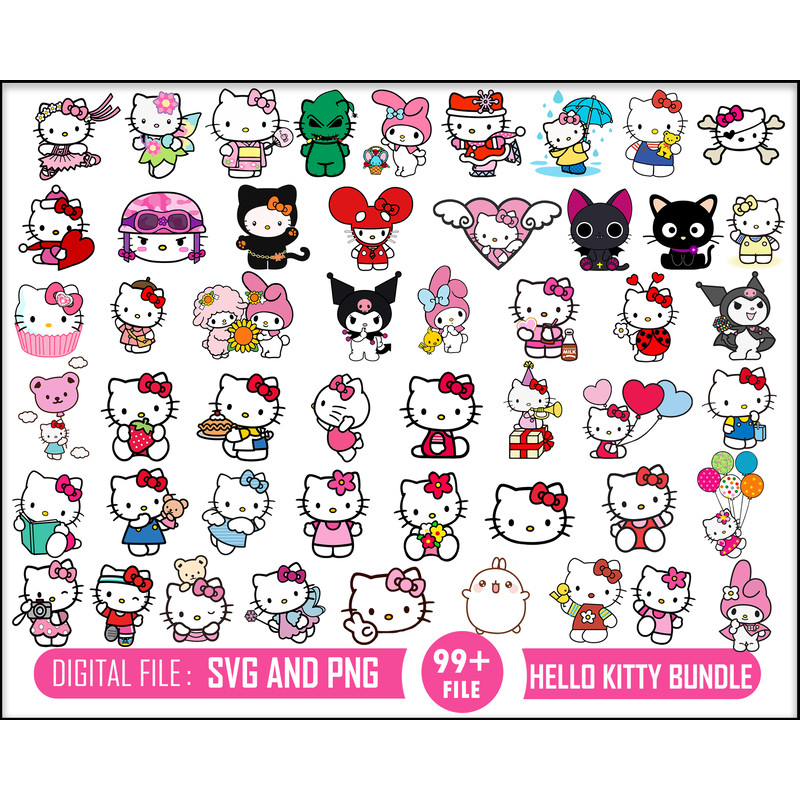 100 Hello Kitty SVG Files, Hello Kitty SVG Bundle, Hello Kitty Svg Bundle, Hello Kitty Svg File, Kitty Svg, Cat Svg, Cartoon Cat Svg.jpg