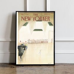 the new yorker magazine cover print march 23 1987, the new yorker poster, magazine cover, aesthetic room decor