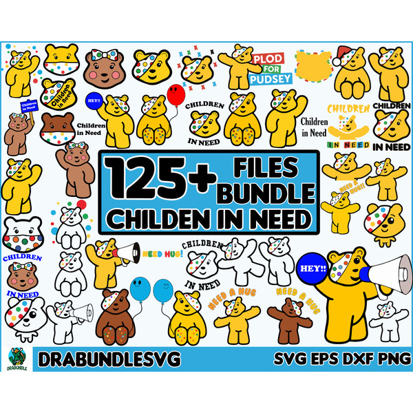 125 Children in Need Svg Bundle, Children in Need Png, Children in Need Svg, Pudsey bear, Pudsey bear Svg, Pudsey bear Png Instant Download.jpg