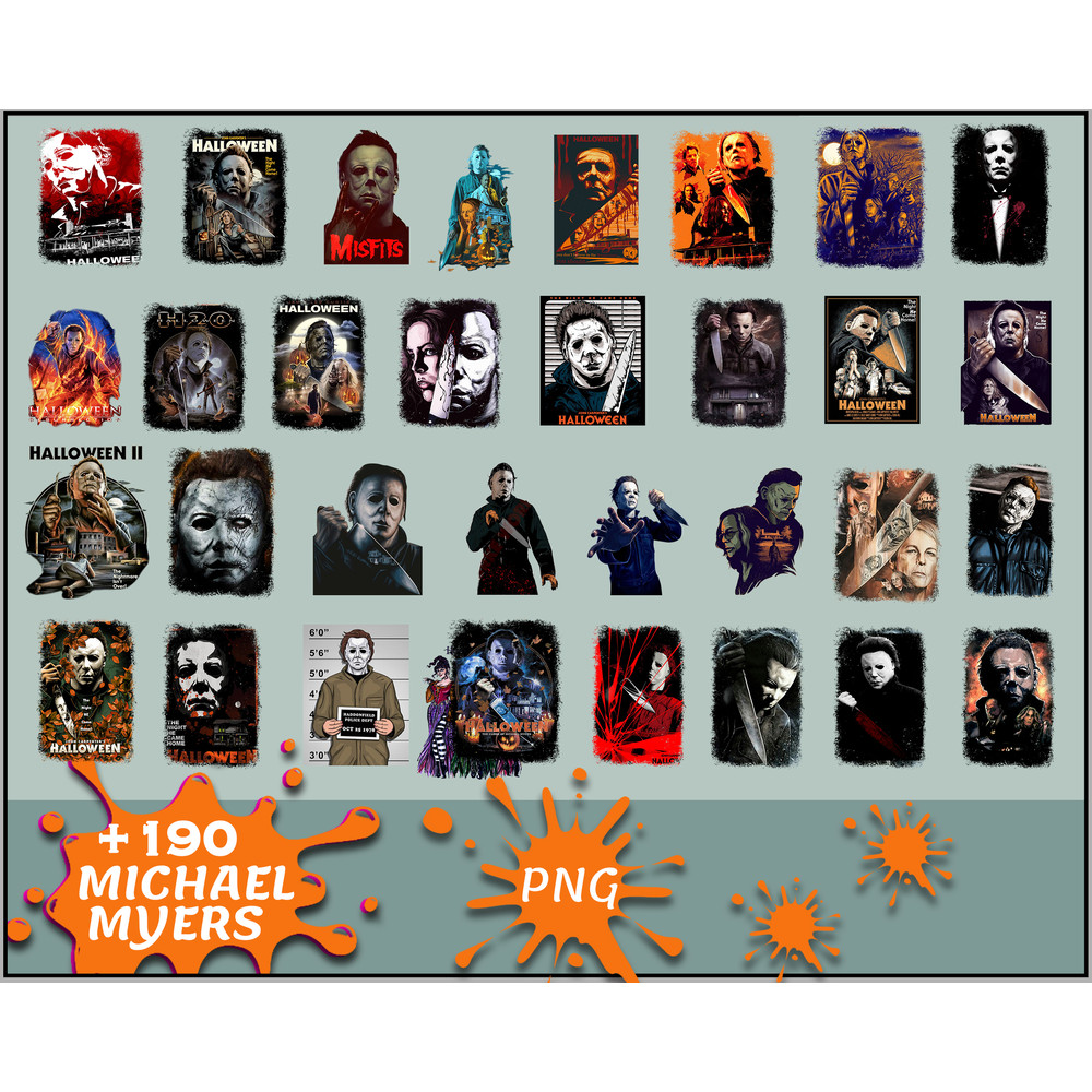 190 Michael Myers PNG ,Halloween Horror Movies Characters Bundle PNG Printable, Png Files For Sublimation Designs Digital Download.jpg