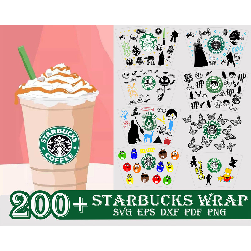 200 Starbucks Wrap, Starbucks Wrap, Starbucks svg, Starbucks , Wrap svg ,Starbucks bundle, Wrap bundle.jpg