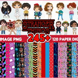 245 stranger things png bundle, stranger things png bundle, stranger things bundle, stranger things cut files, stranger