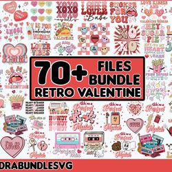 70 Retro Valentine PNG Bundle, Groovy Valentine Png, Funny Valentine's PNG, Valentine Png, Love Sublimation, Be Mine Png