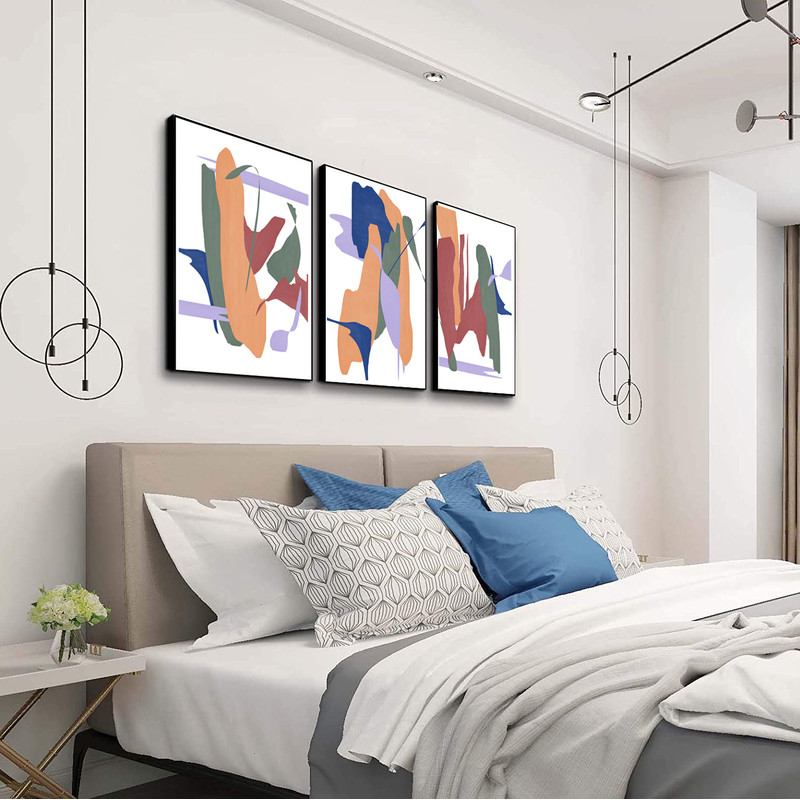 3 bright modern abstract posters digital art