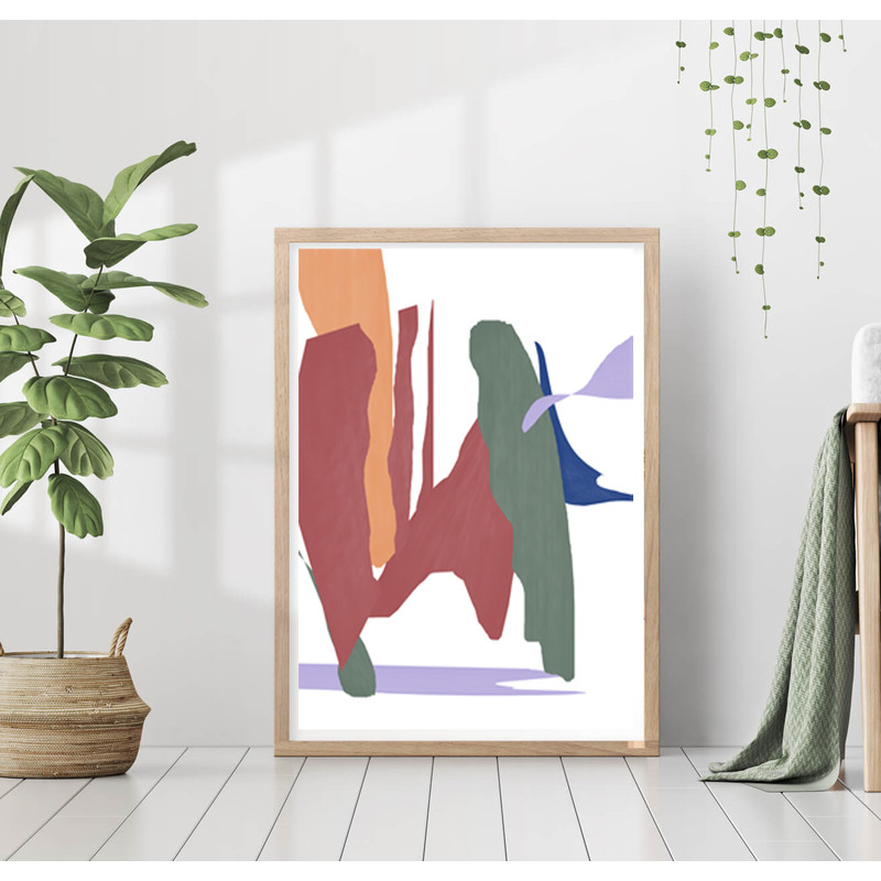 3 bright modern abstract posters digital art