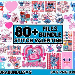 80 Stitch Valentine svg, Angel svg, Stitch and Angel, Love svg, Valentines svg, stitch love svg High Quality Instant Dow