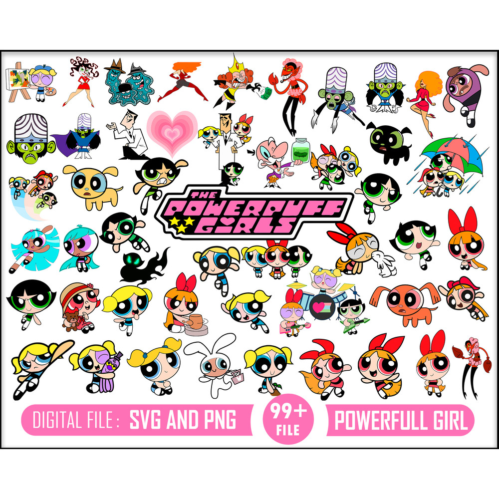 99 The powerpuff girls svg, blossom svg ,buttercup svg, black powerpuff girls svg,PowerPuff Girls Svg, PowerPuff Girls, Powerpuff Girls Clipart.jpg
