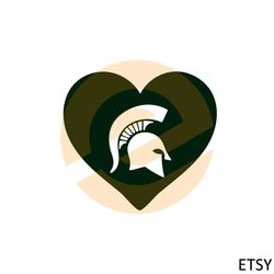 michigan state spartan strong heart svg graphic designs files