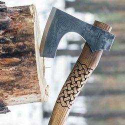 Handmade Steel forged Tomahawk Viking Axe Integral Hatchet Hunting Axe