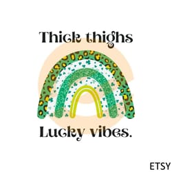 thick thighs lucky vibes leopard shamrock rainbow svg