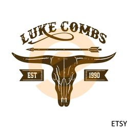 bull skull luke combs est 1990 luke combs tour 2023 svg