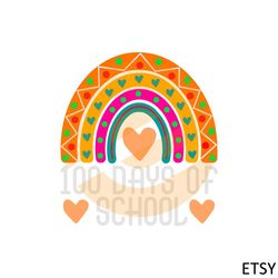 100 days of school rainbow happy 100 day of school svg