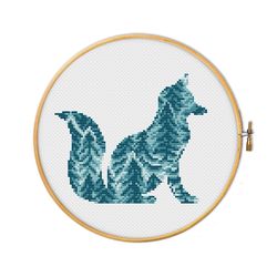 Wild forest fox - cross stitch pattern