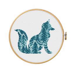 wild forest fox - cross stitch pattern