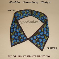 Floral Collar FSL machine embroidery design
