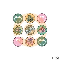 retro smiley faces st patricks day happy go lucky irish svg