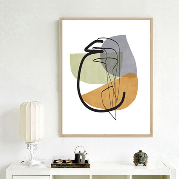 3 abstract prints in gray and yellow tones are available for download