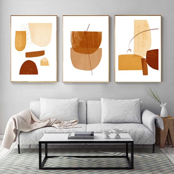 Geometric Prints Abstract Large Art Living Room Wall Art Set - Inspire ...